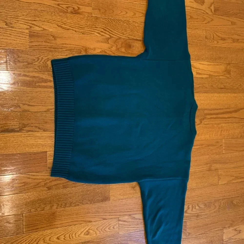 Vintage 90s Eddie Bauer Mens Large 100% Cotton Knit Dad Sweater Green